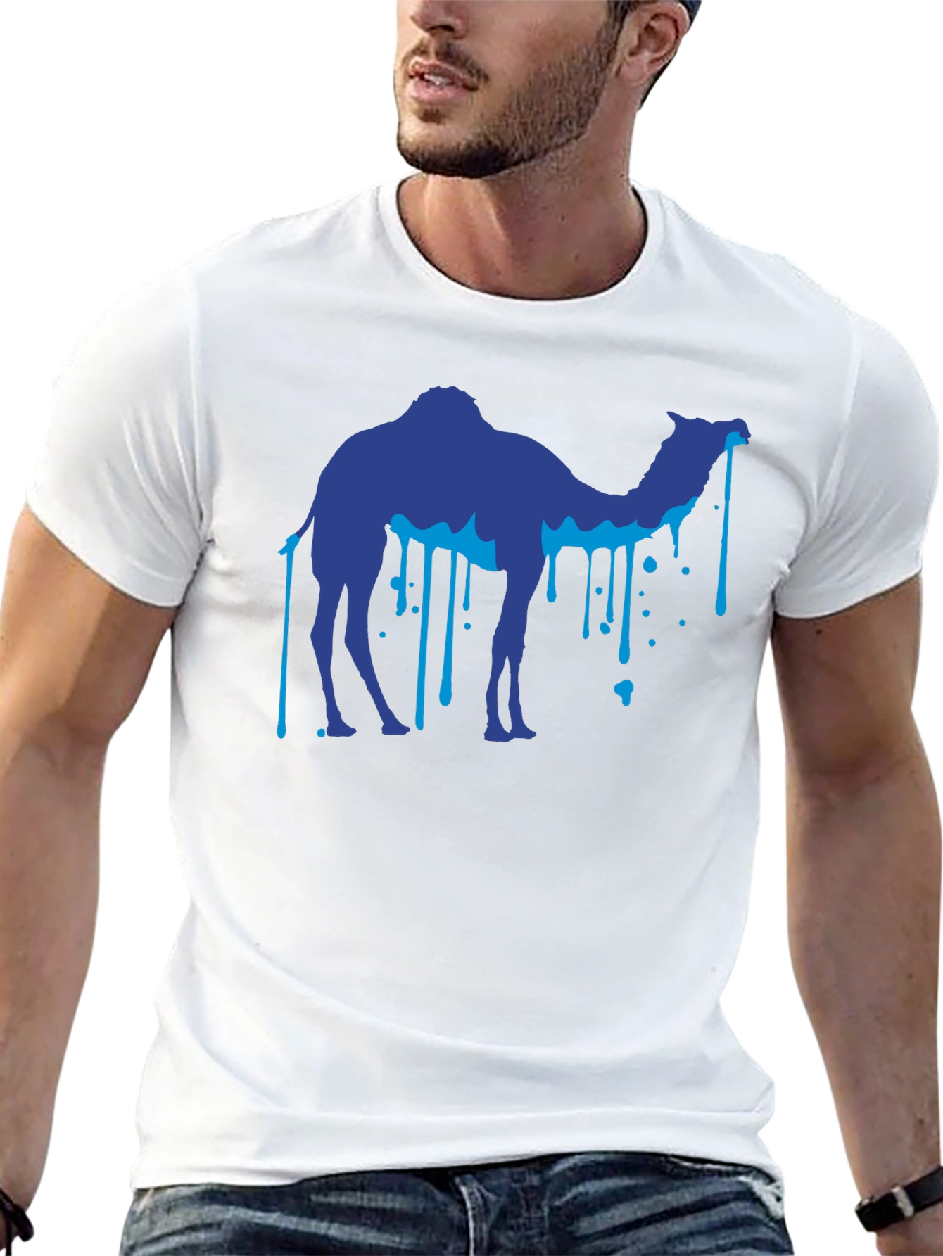 Cool Camel Drip Graphic Black T-Shirt