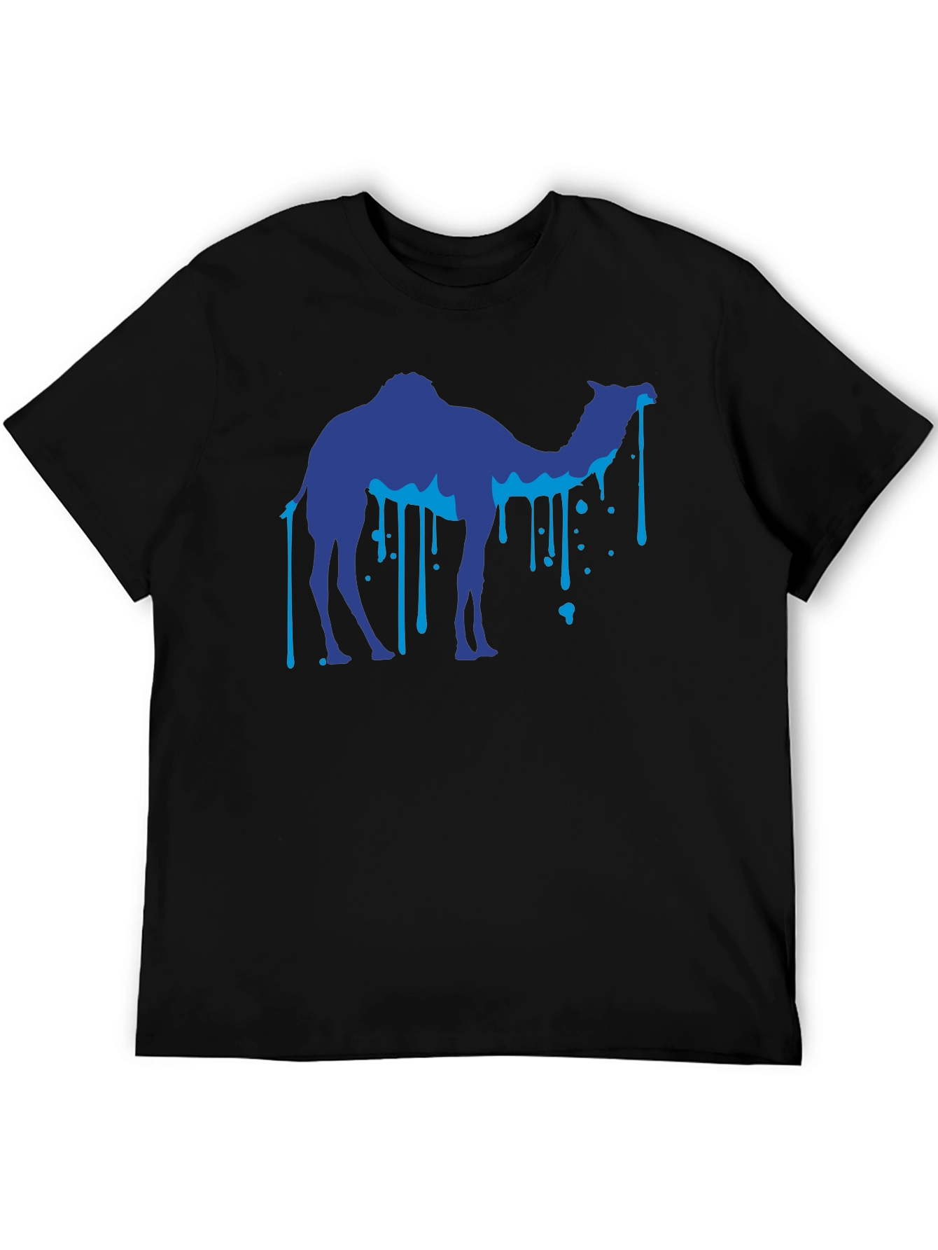 Cool Camel Drip Graphic Black T-Shirt