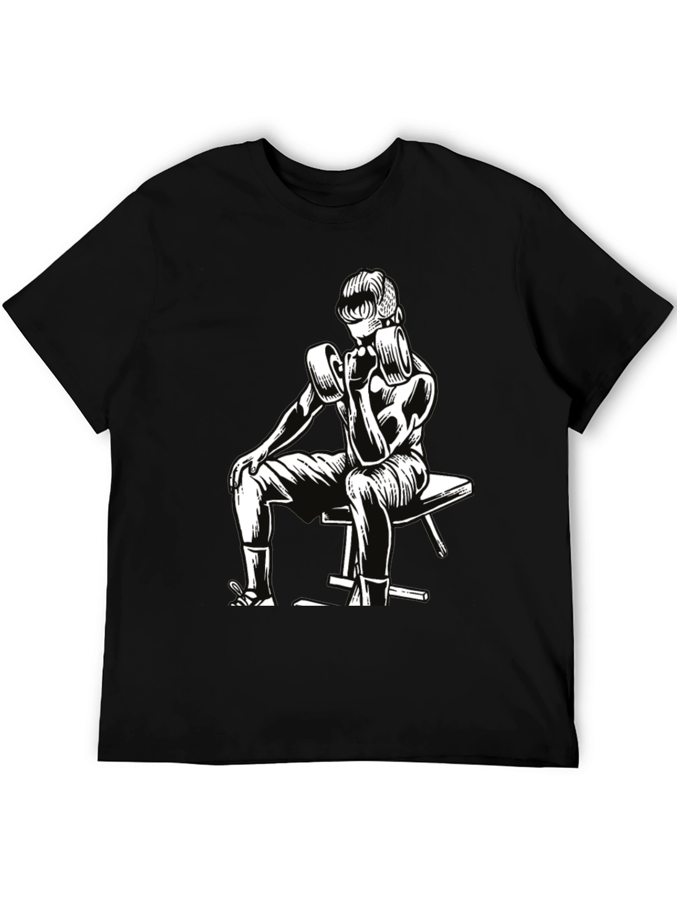 Retro Bodybuilder T-Shirt - Black