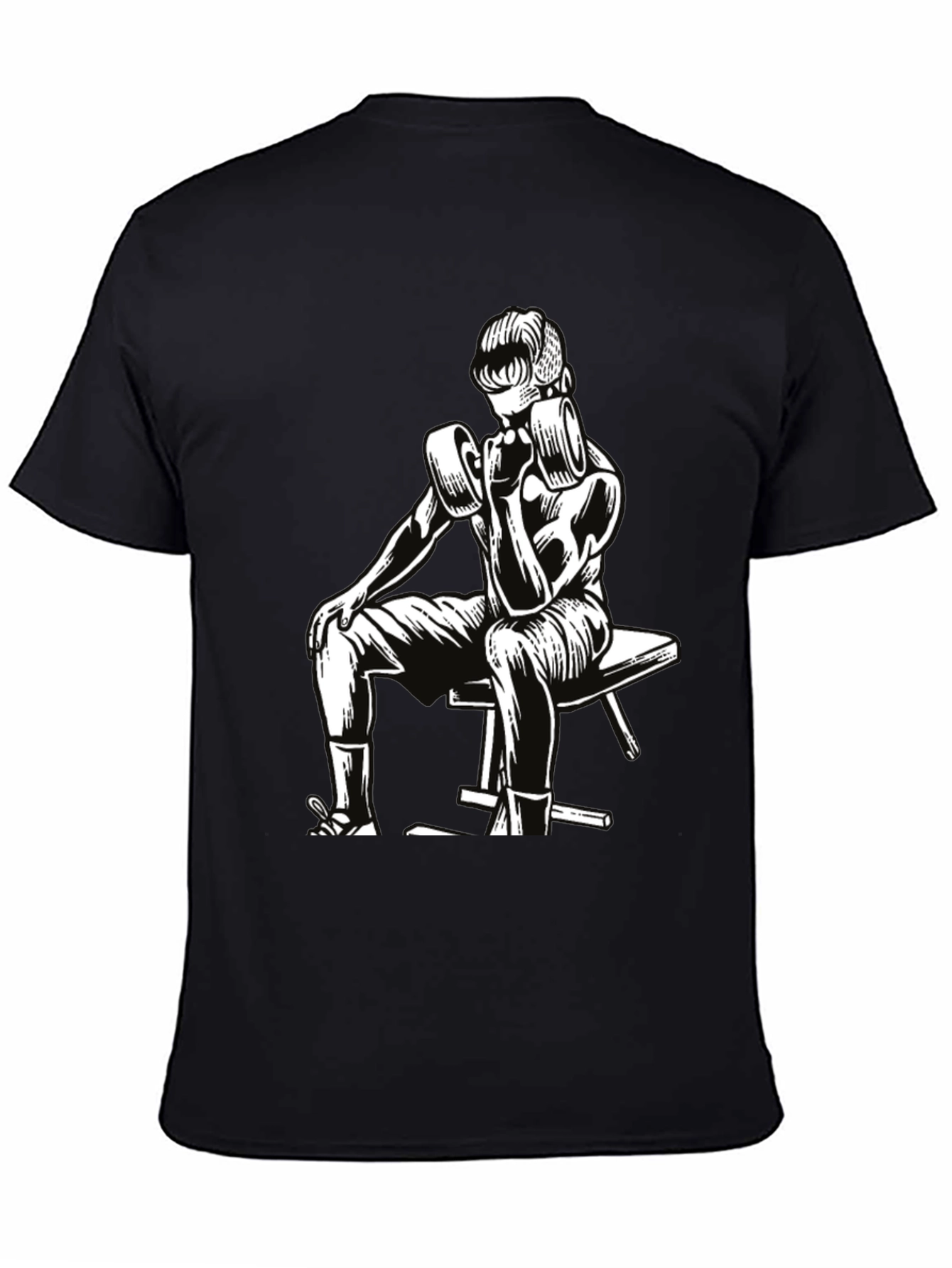 Retro Bodybuilder T-Shirt - Black