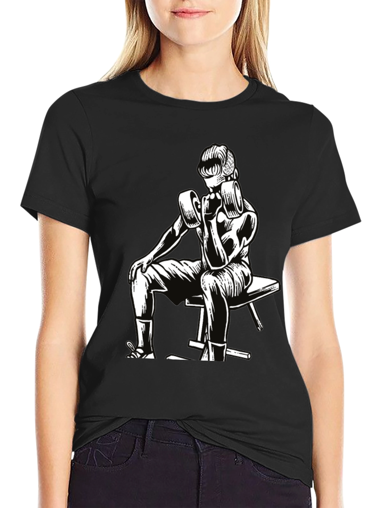 Retro Bodybuilder T-Shirt - Black
