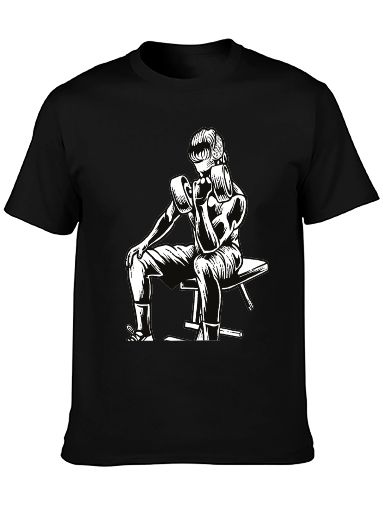 Retro Bodybuilder T-Shirt - Black