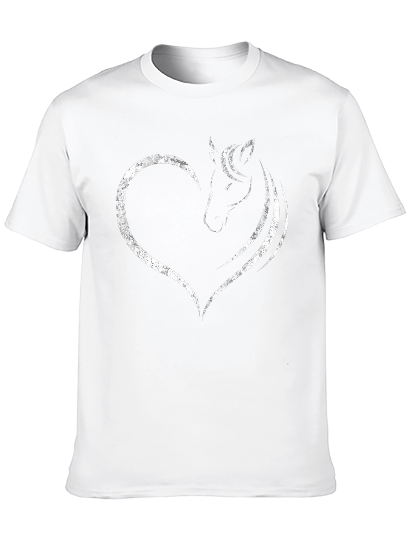 Horse Heart Graphic Tee - Black Cotton Shirt