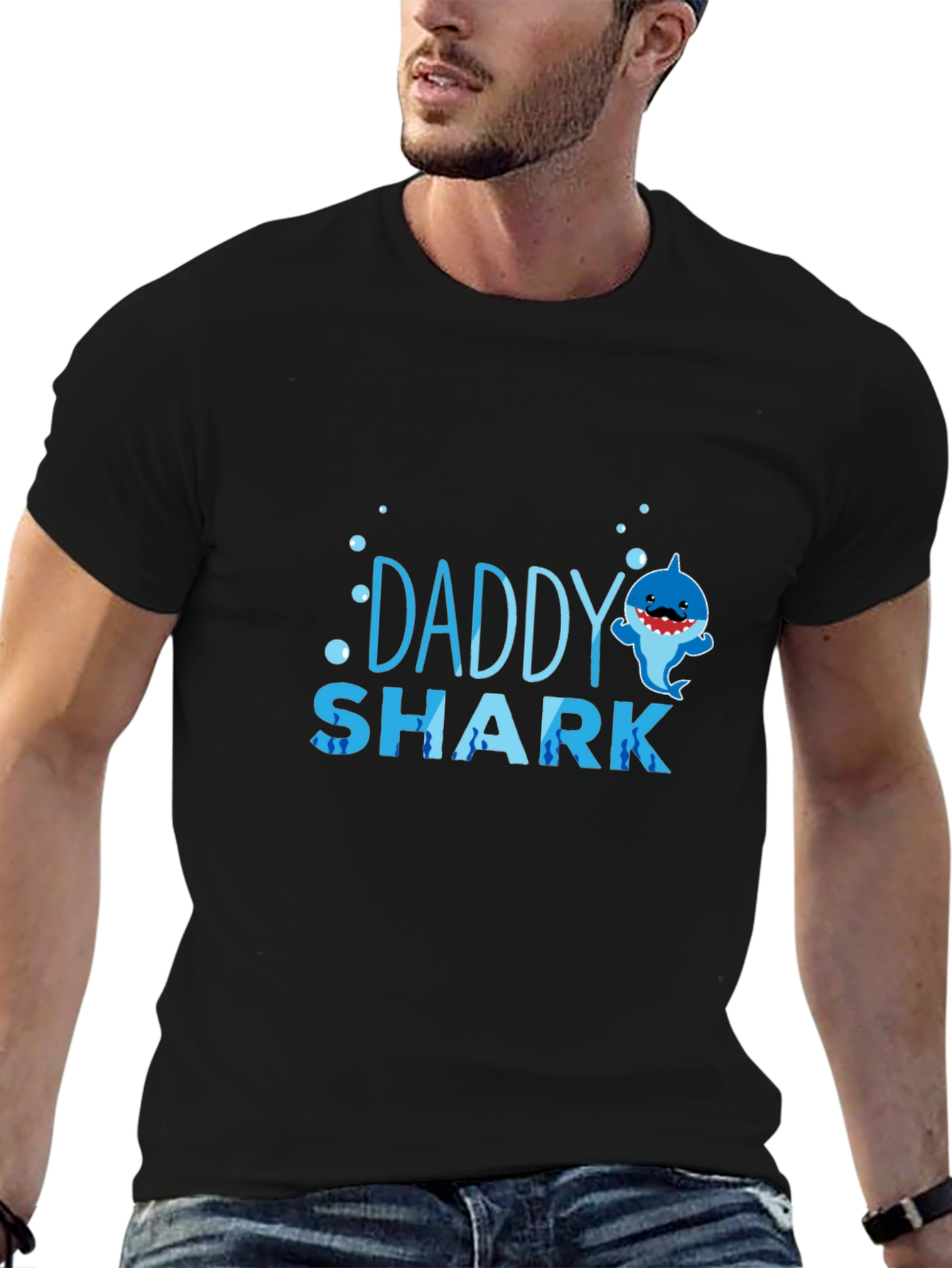 Daddy Shark Graphic Tee - Black