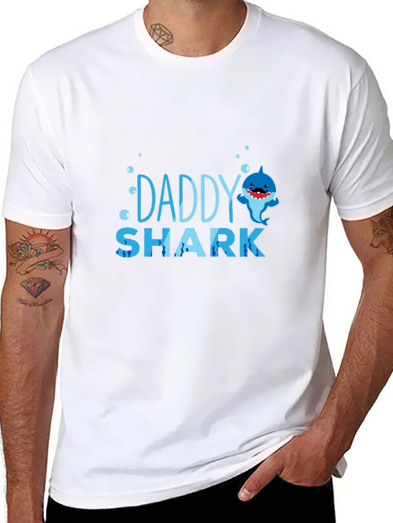 Daddy Shark Graphic Tee - Black
