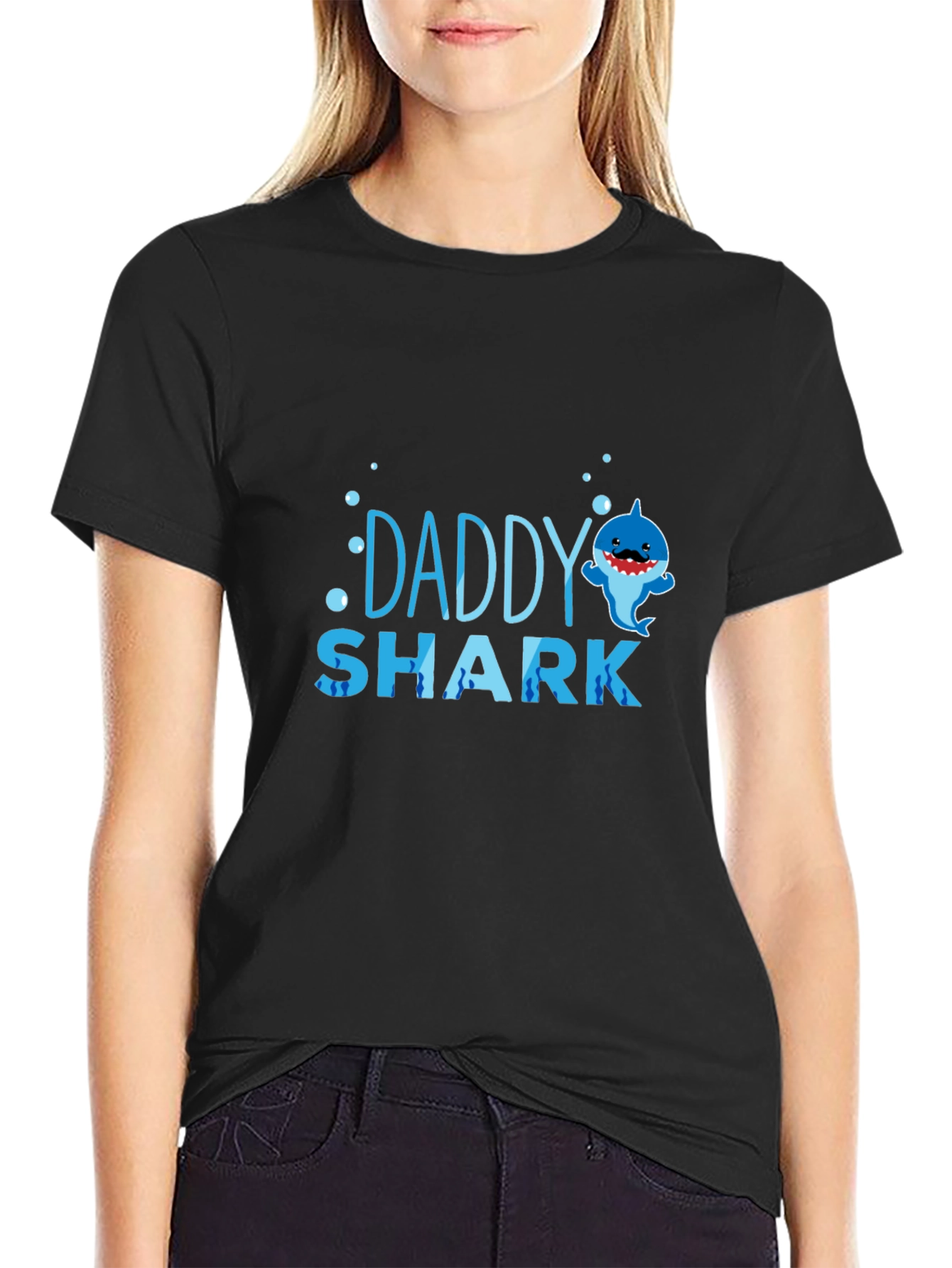 Daddy Shark Graphic Tee - Black