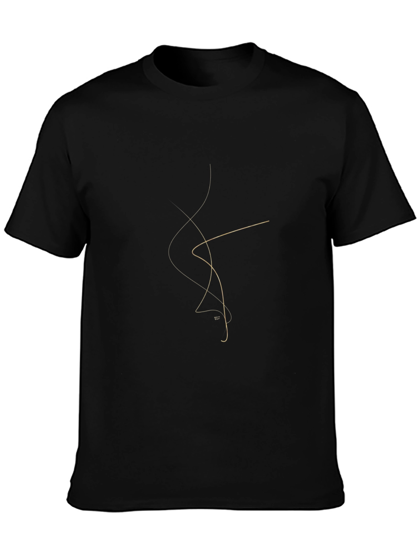 Minimalist Line Art Black T-Shirt