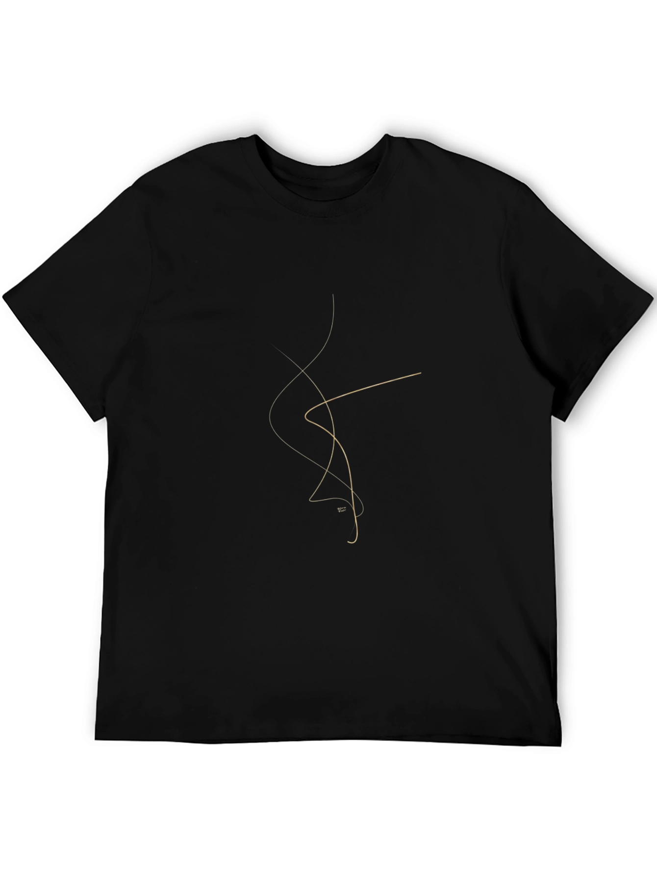Minimalist Line Art Black T-Shirt