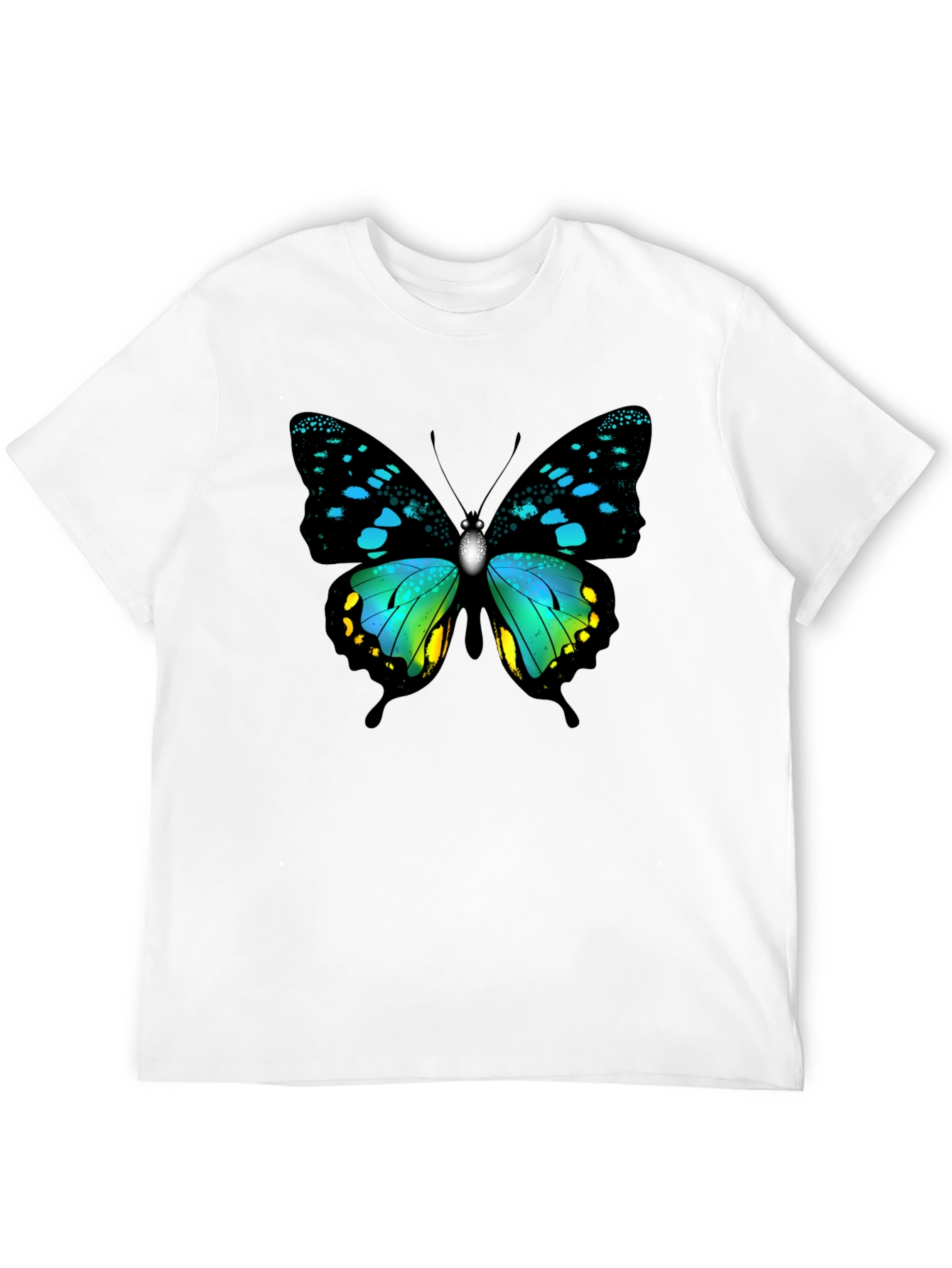 Butterfly Print Black T-Shirt