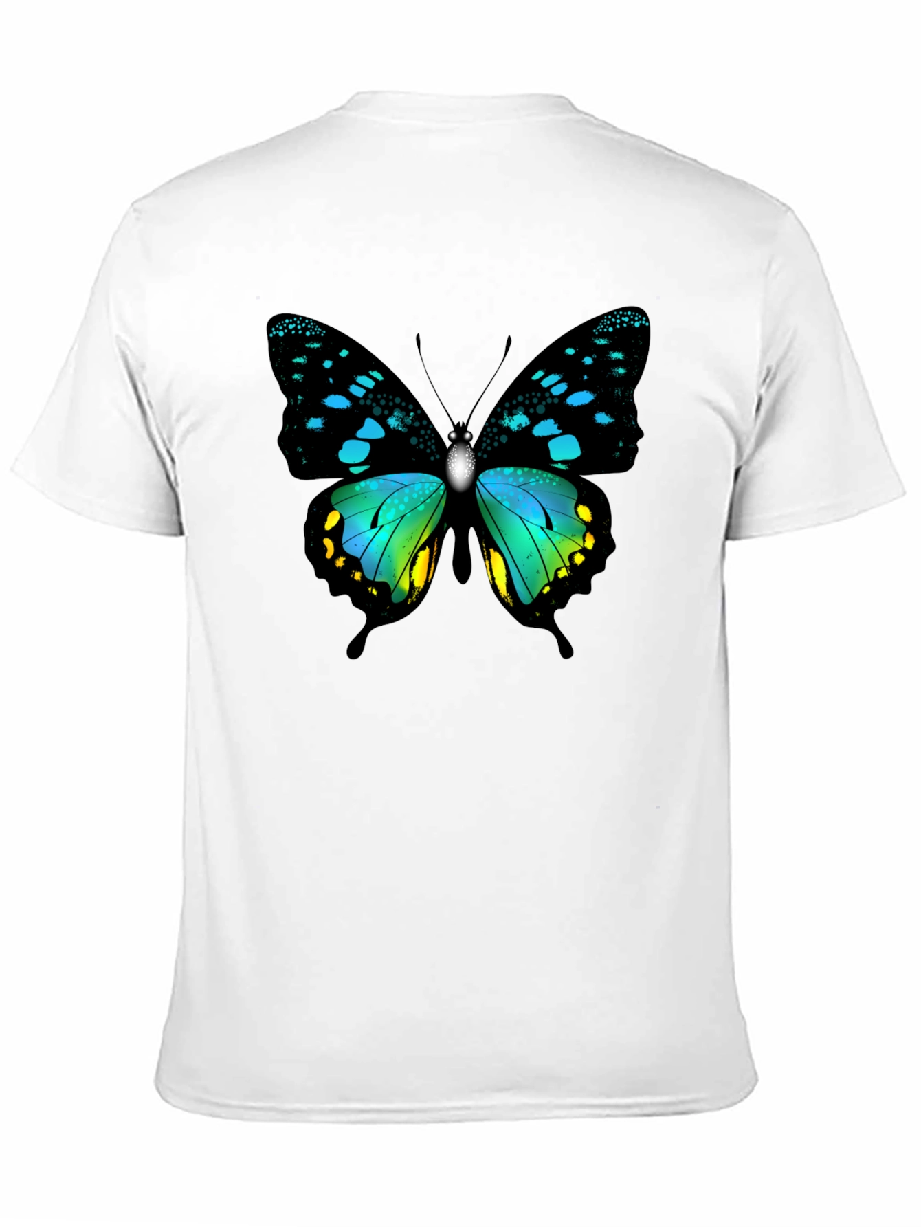 Butterfly Print Black T-Shirt