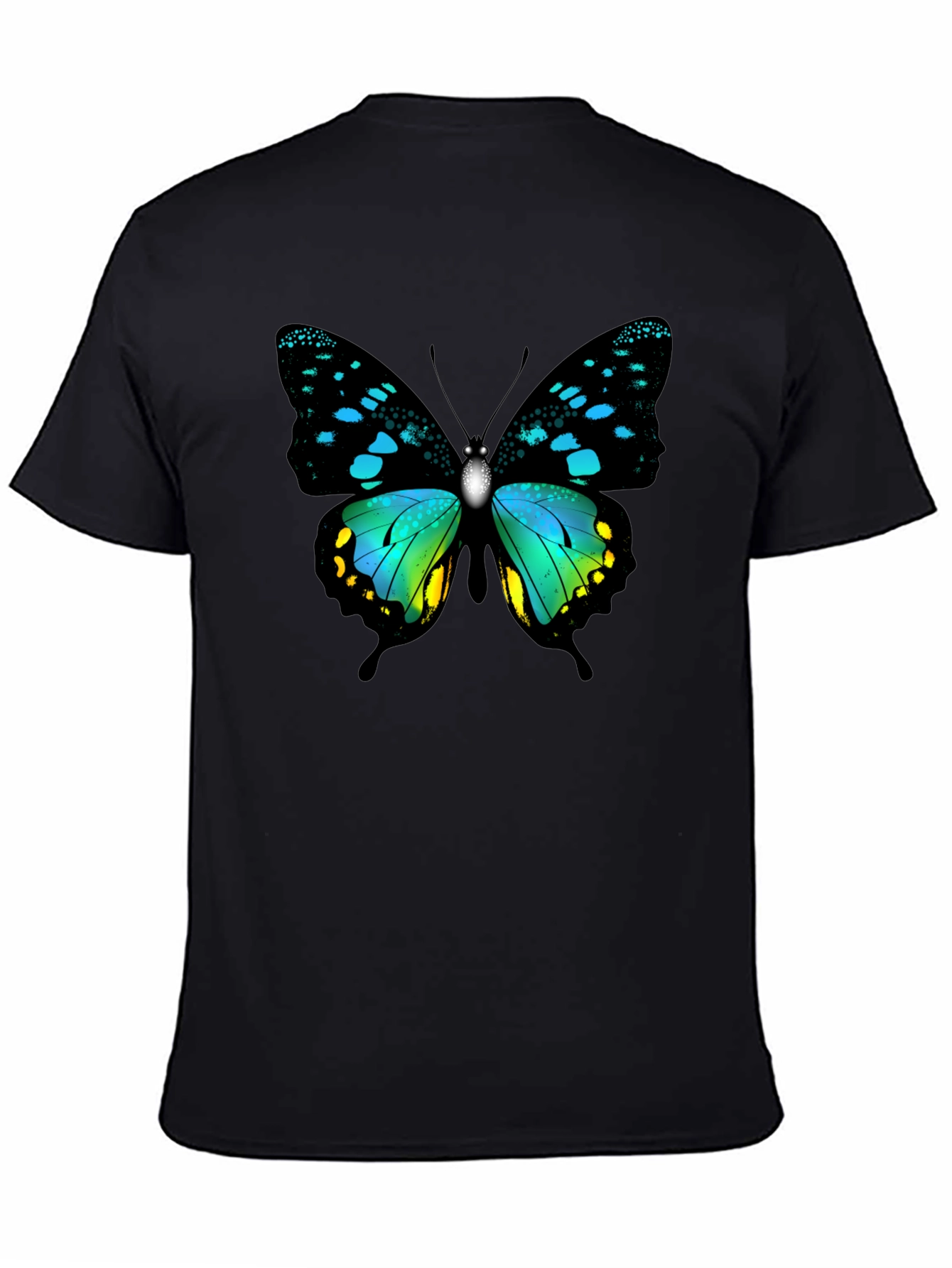 Butterfly Print Black T-Shirt
