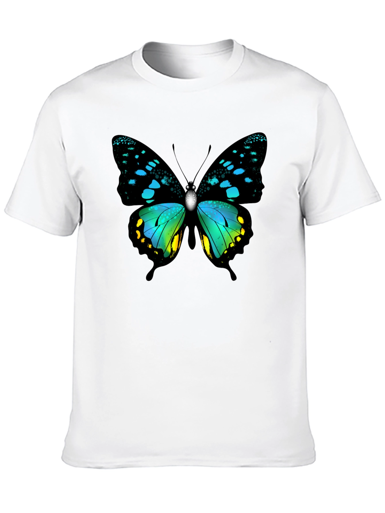 Butterfly Print Black T-Shirt