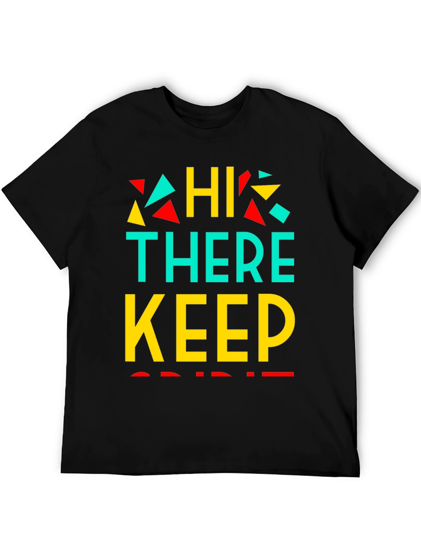 Retro Graphic Print Tee - Hi There Keep Smiling!
