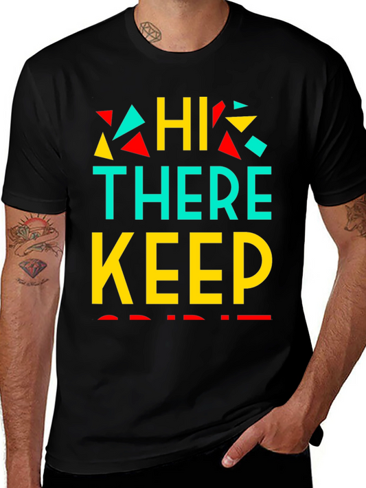Retro Graphic Print Tee - Hi There Keep Smiling!