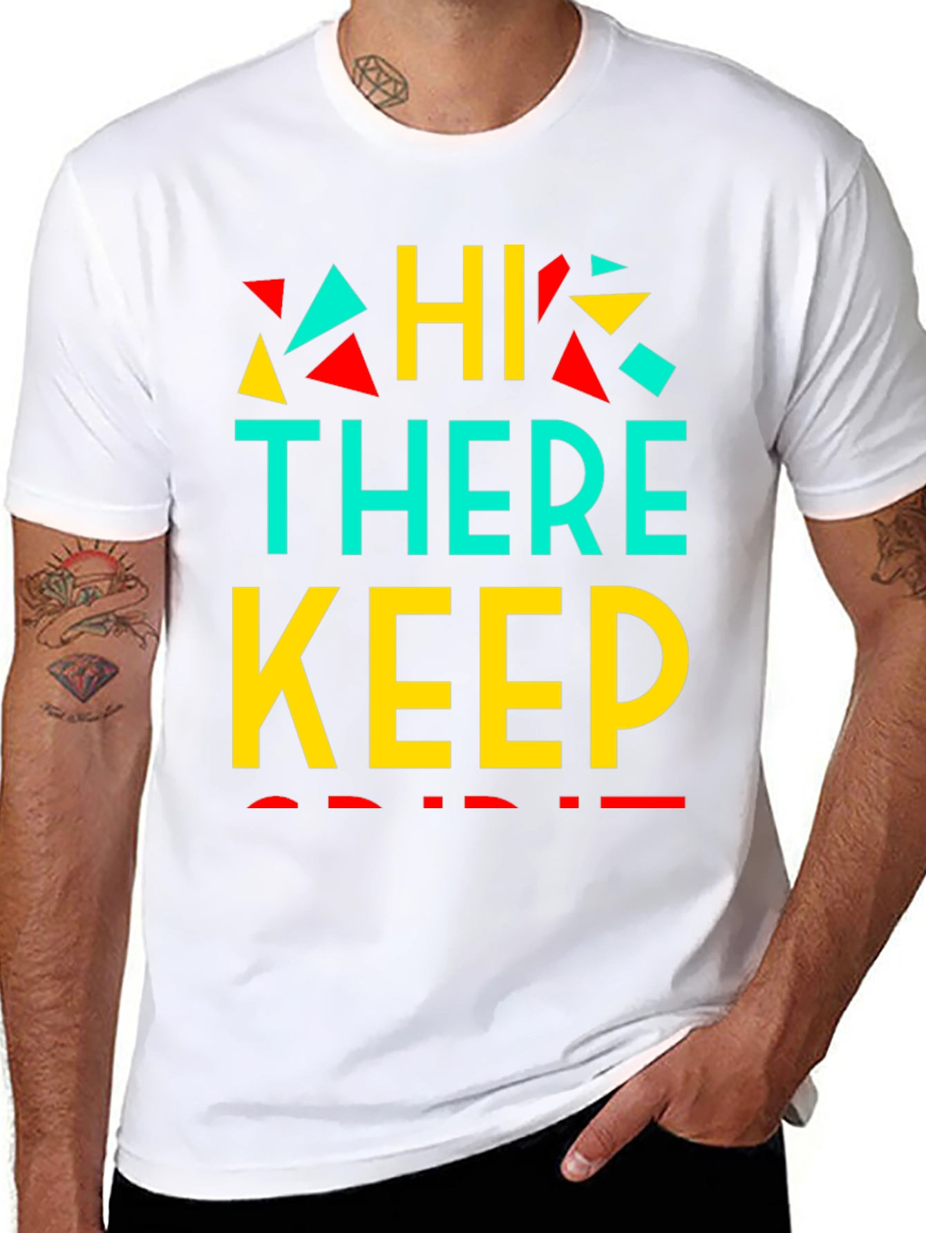Retro Graphic Print Tee - Hi There Keep Smiling!