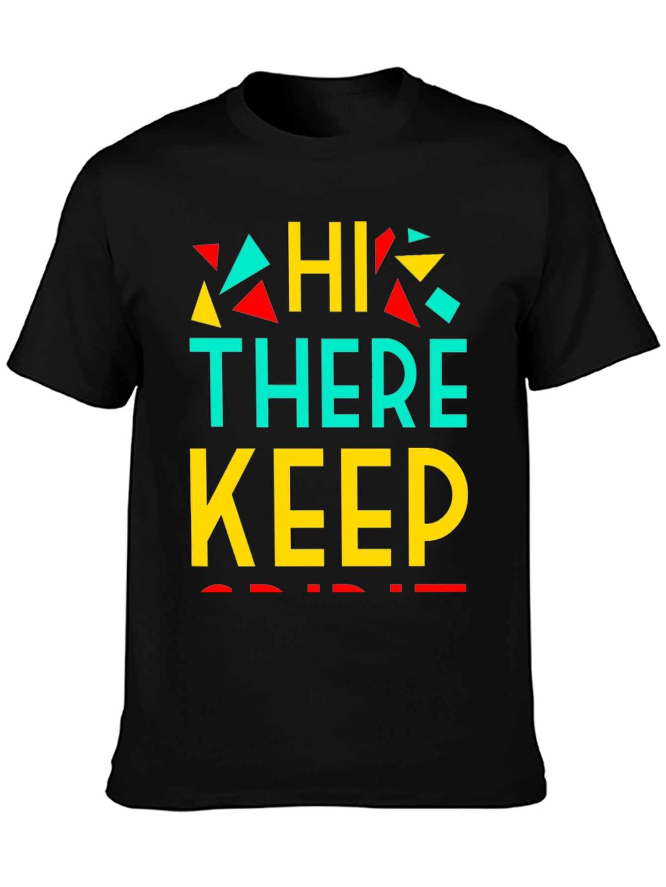 Retro Graphic Print Tee - Hi There Keep Smiling!