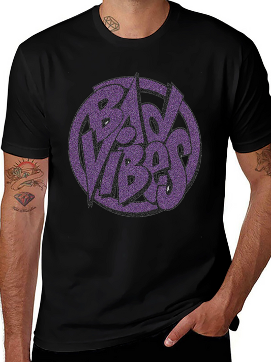 Bad Vibes Graphic T-Shirt - Mens Black Crew Neck Tee
