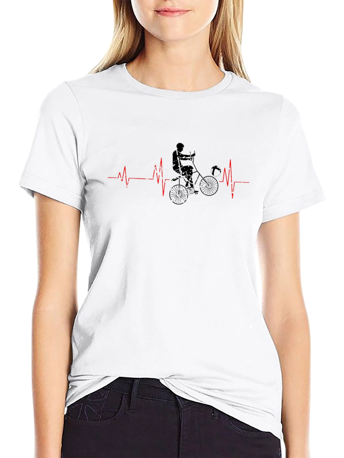 Cycling Heartbeat T-Shirt - Black