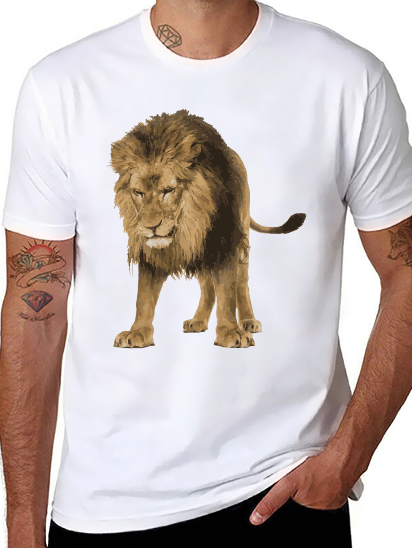 Lion Graphic Black T-Shirt