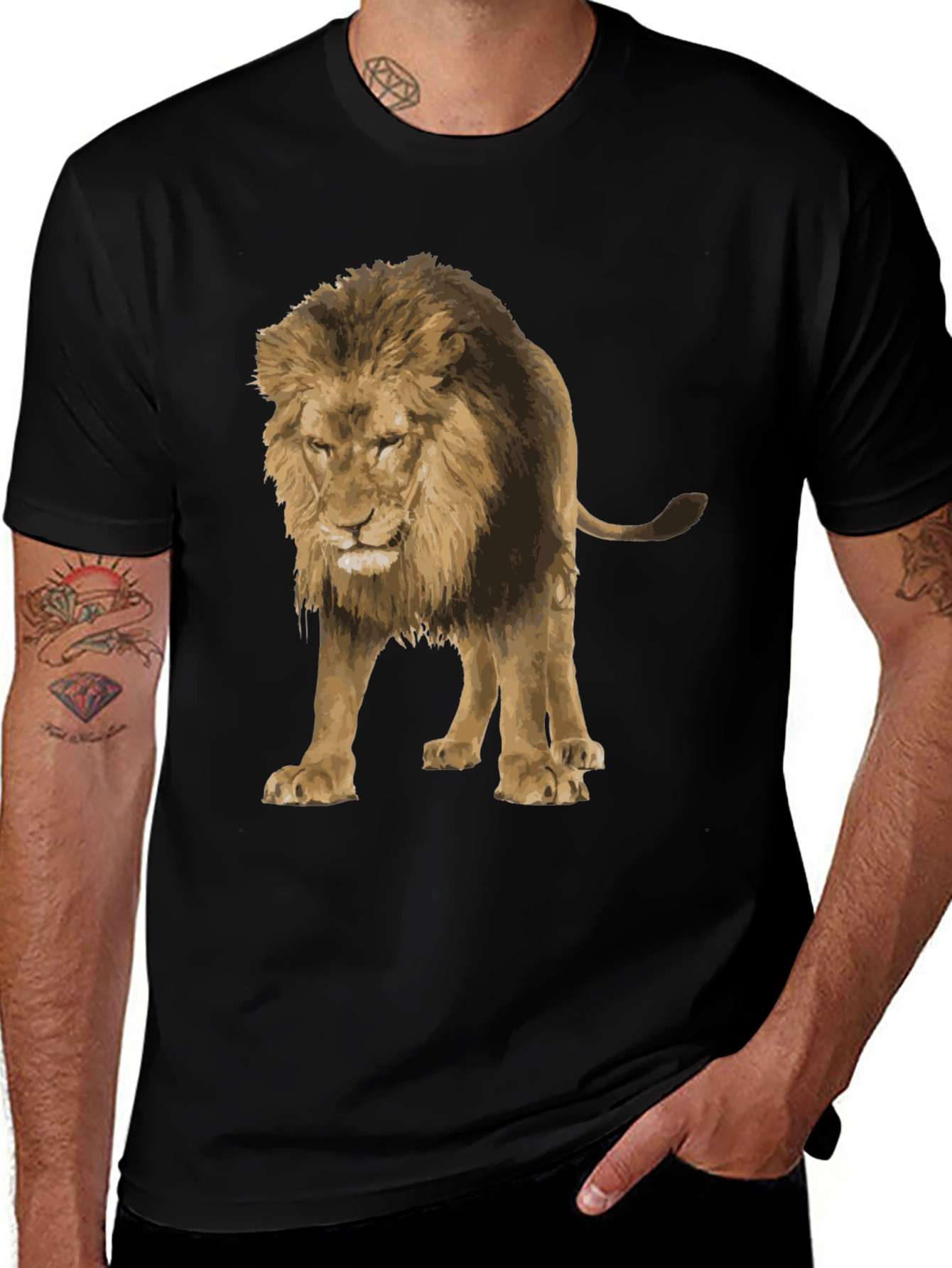 Lion Graphic Black T-Shirt