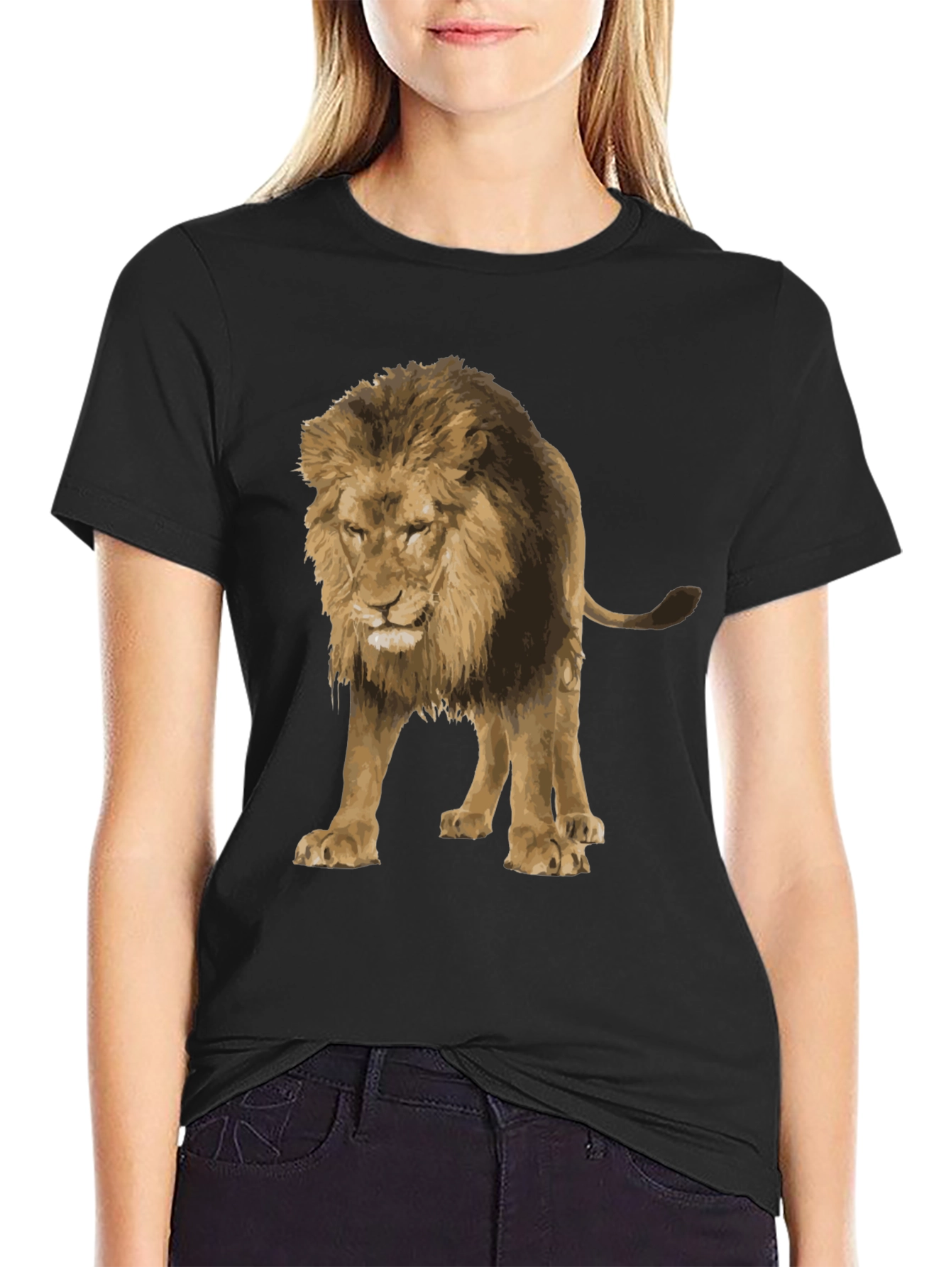 Lion Graphic Black T-Shirt