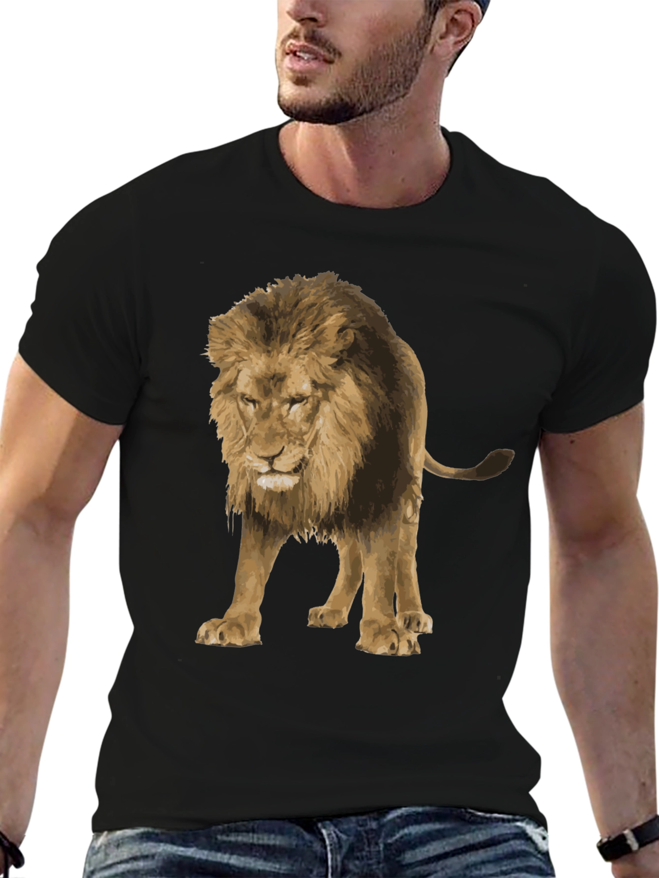 Lion Graphic Black T-Shirt