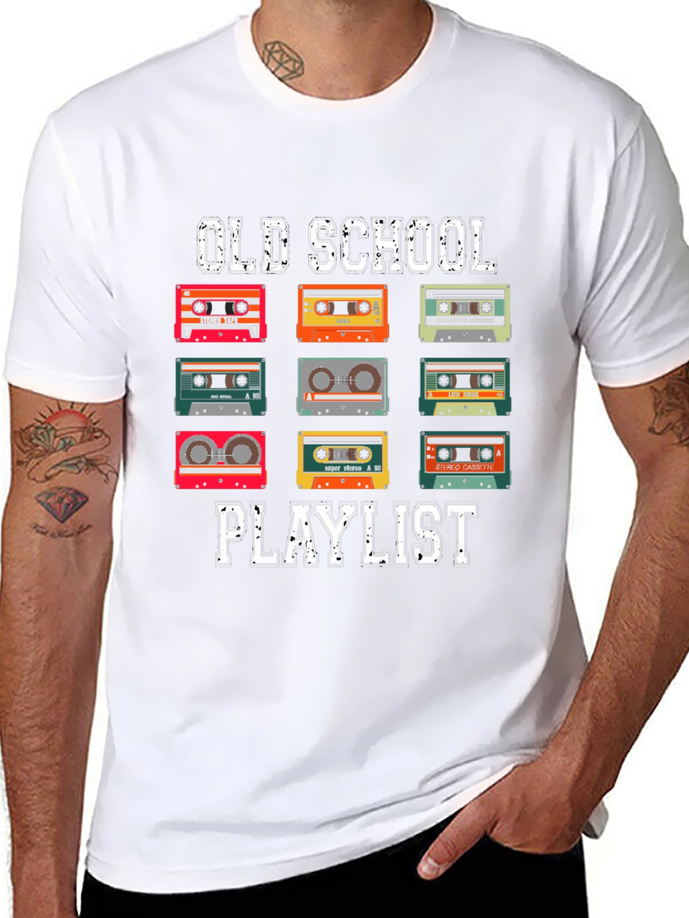 Old School Playlist Cassette Tape T-Shirt