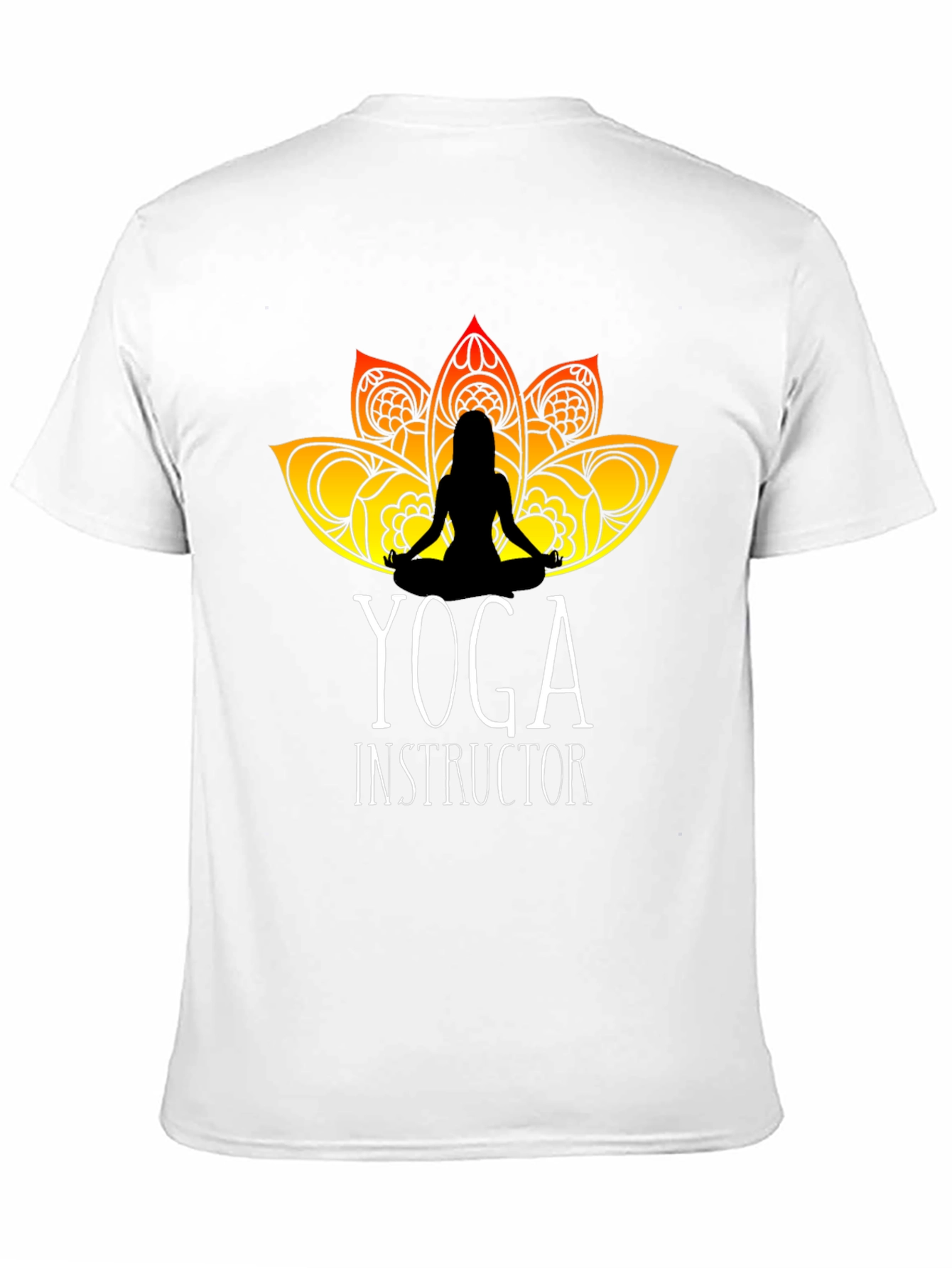 Yoga Instructor T-Shirt - Lotus Design Black Tee