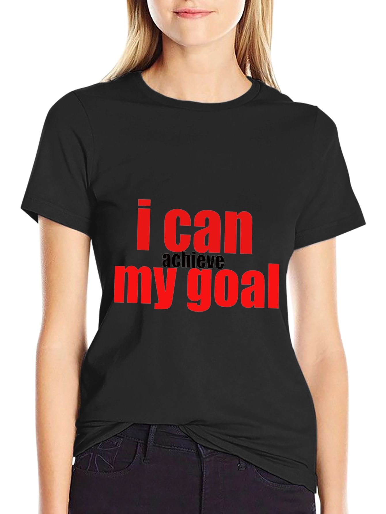 Motivational I Can Achieve My Goal Black T-Shirt