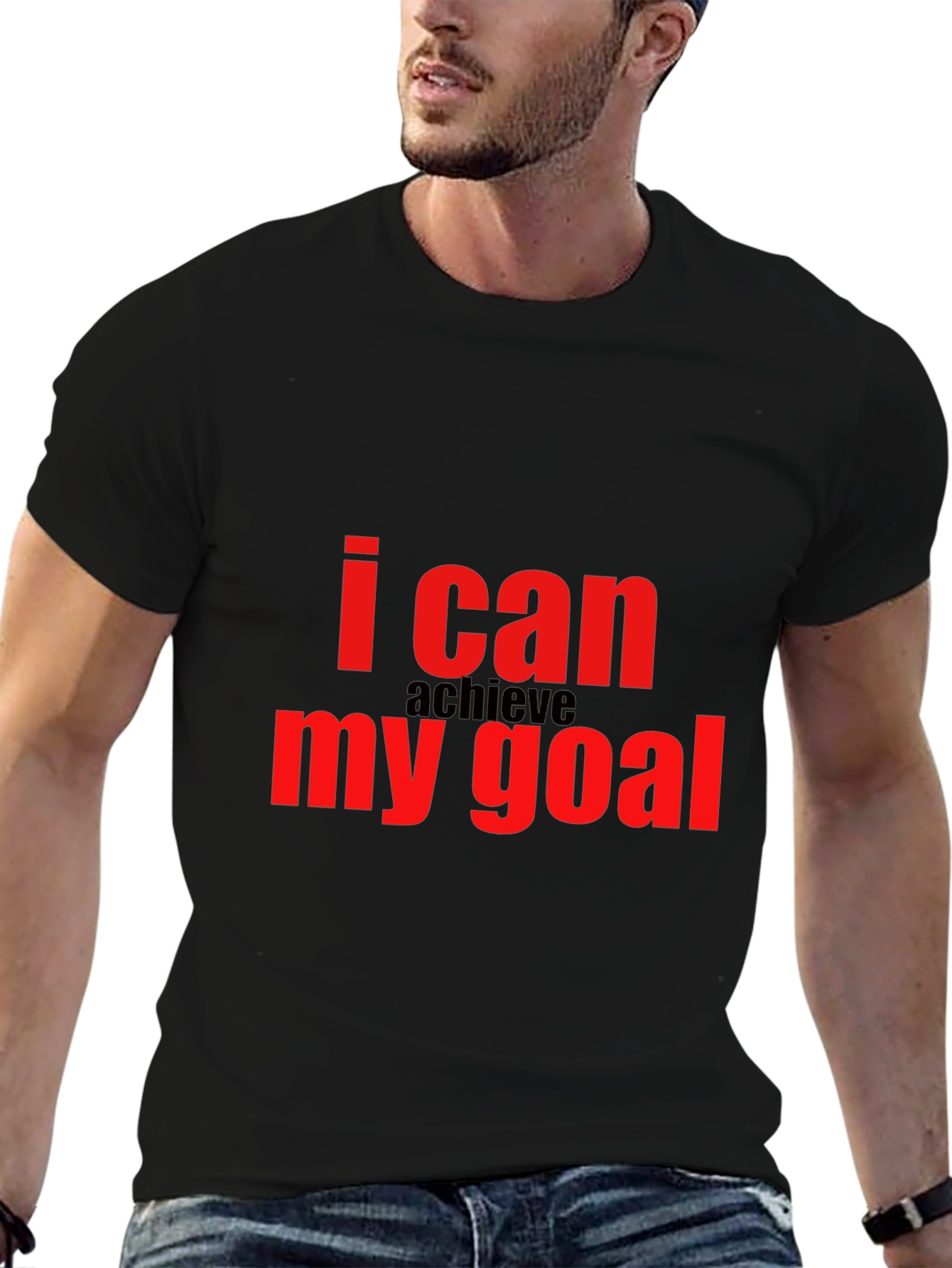 Motivational I Can Achieve My Goal Black T-Shirt