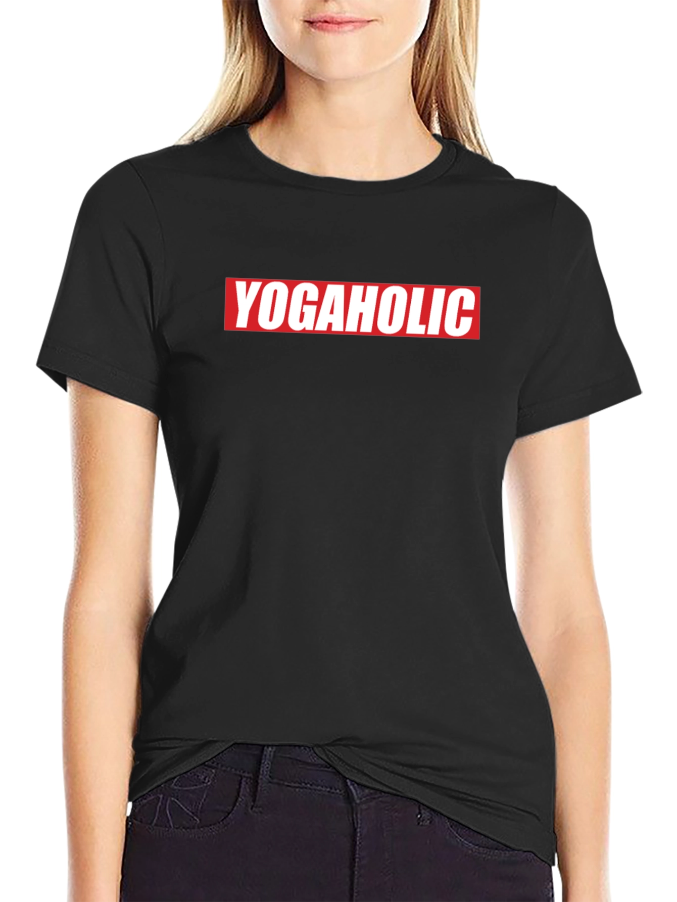 Yogaholic Graphic Tee - Black