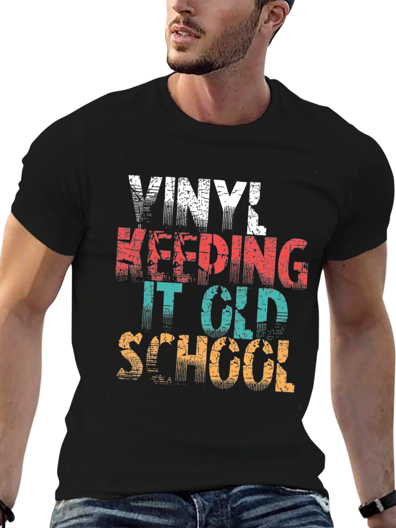 Vinyl Keeping It Old School Black T-Shirt