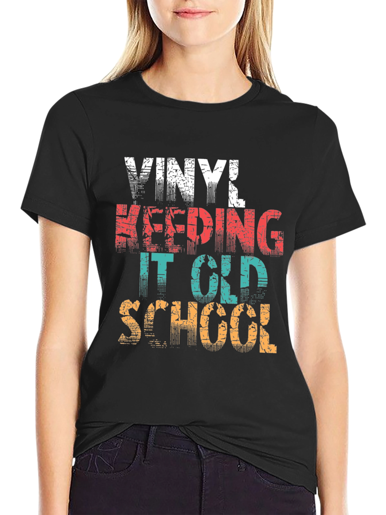 Vinyl Keeping It Old School Black T-Shirt