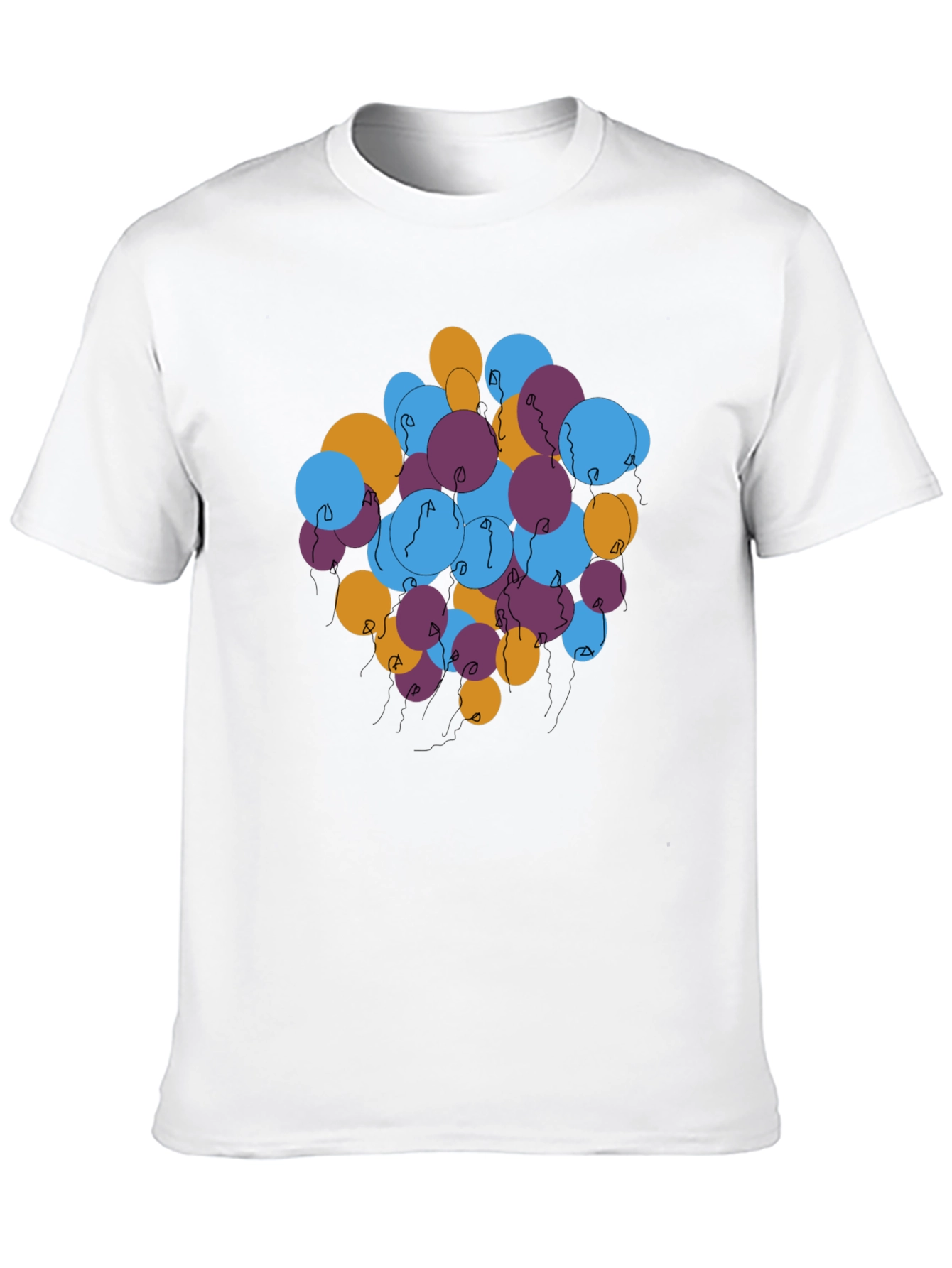 Abstract Balloons Graphic Tee - Black