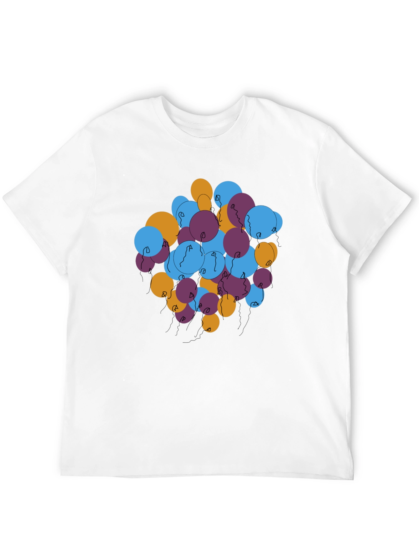 Abstract Balloons Graphic Tee - Black