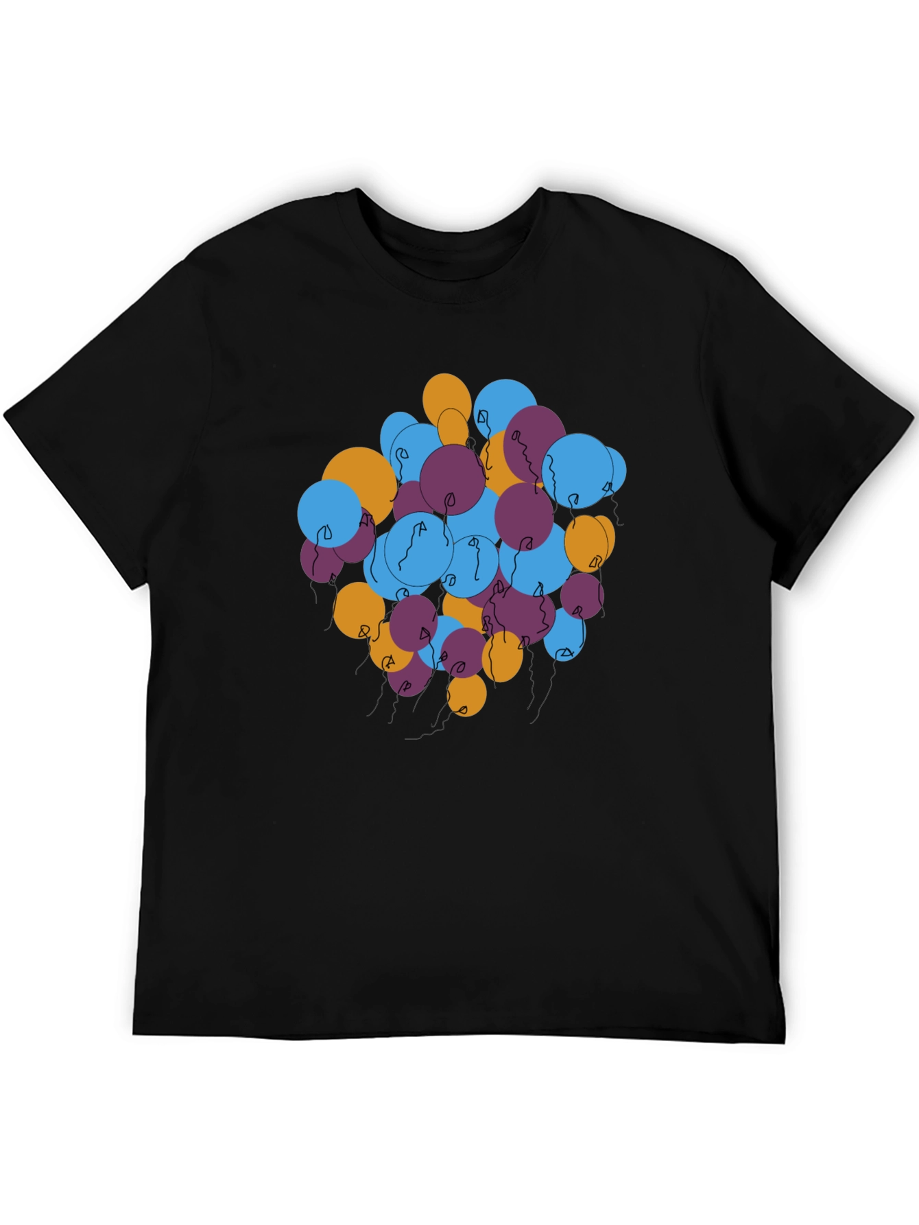 Abstract Balloons Graphic Tee - Black
