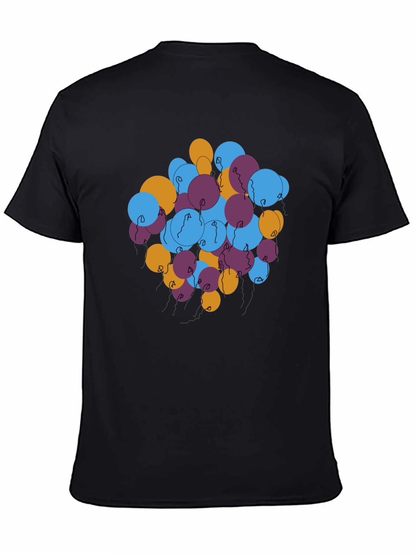 Abstract Balloons Graphic Tee - Black