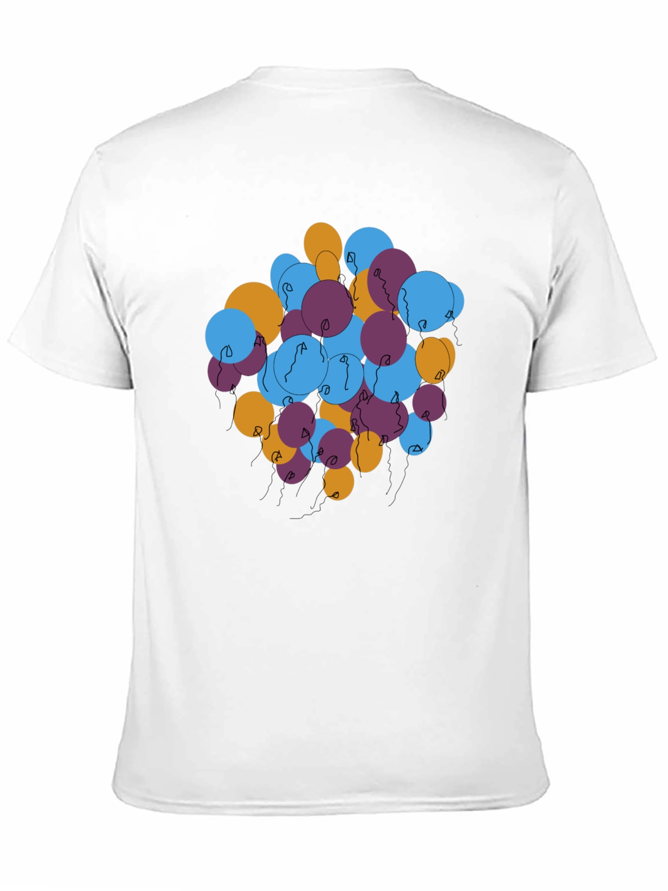 Abstract Balloons Graphic Tee - Black