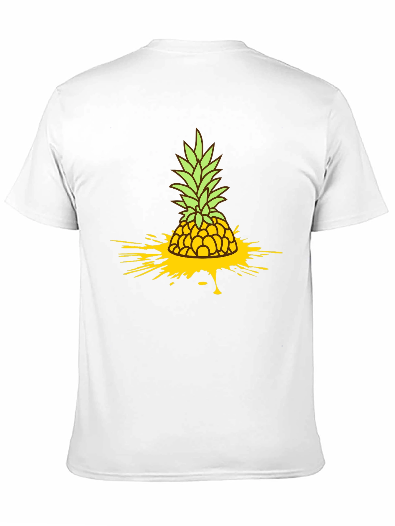 Pineapple Splash Graphic Tee - Black Cotton T-Shirt