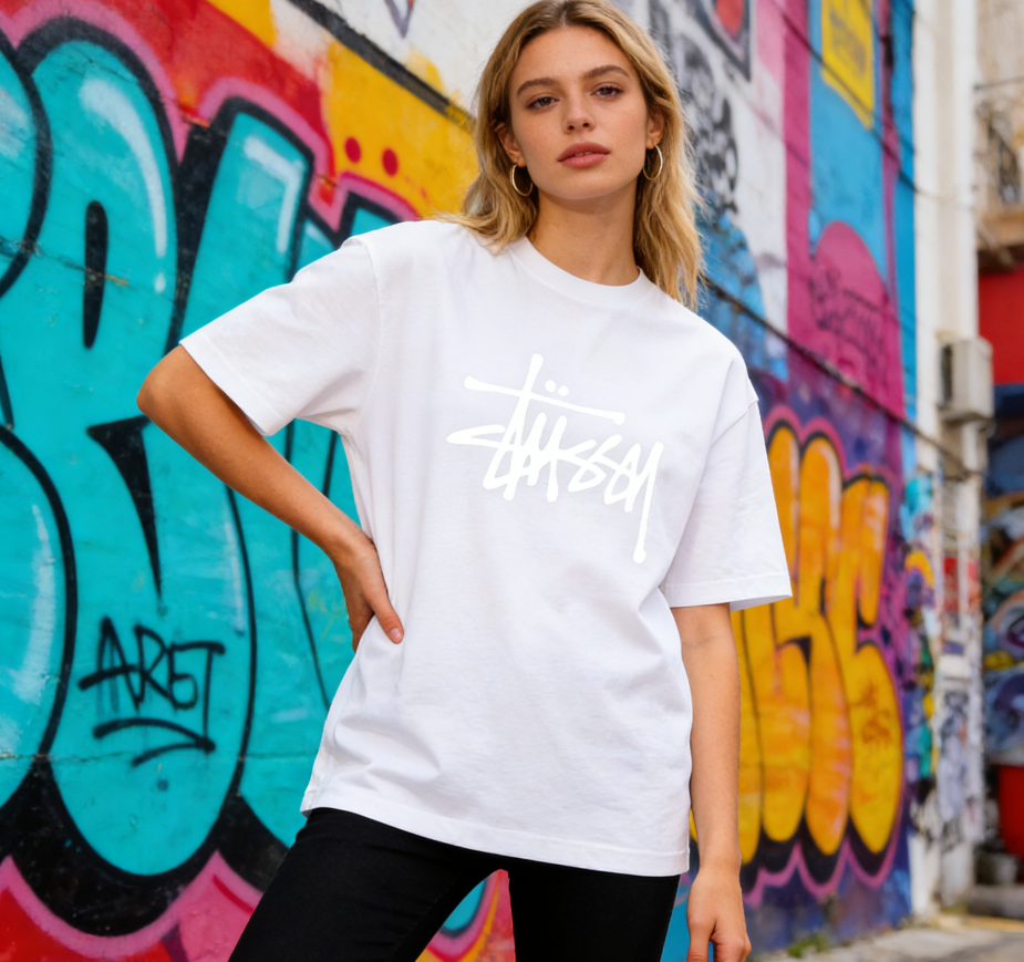 Urban Graffiti Script Logo T-Shirt - 100% Cotton Streetwear Essential