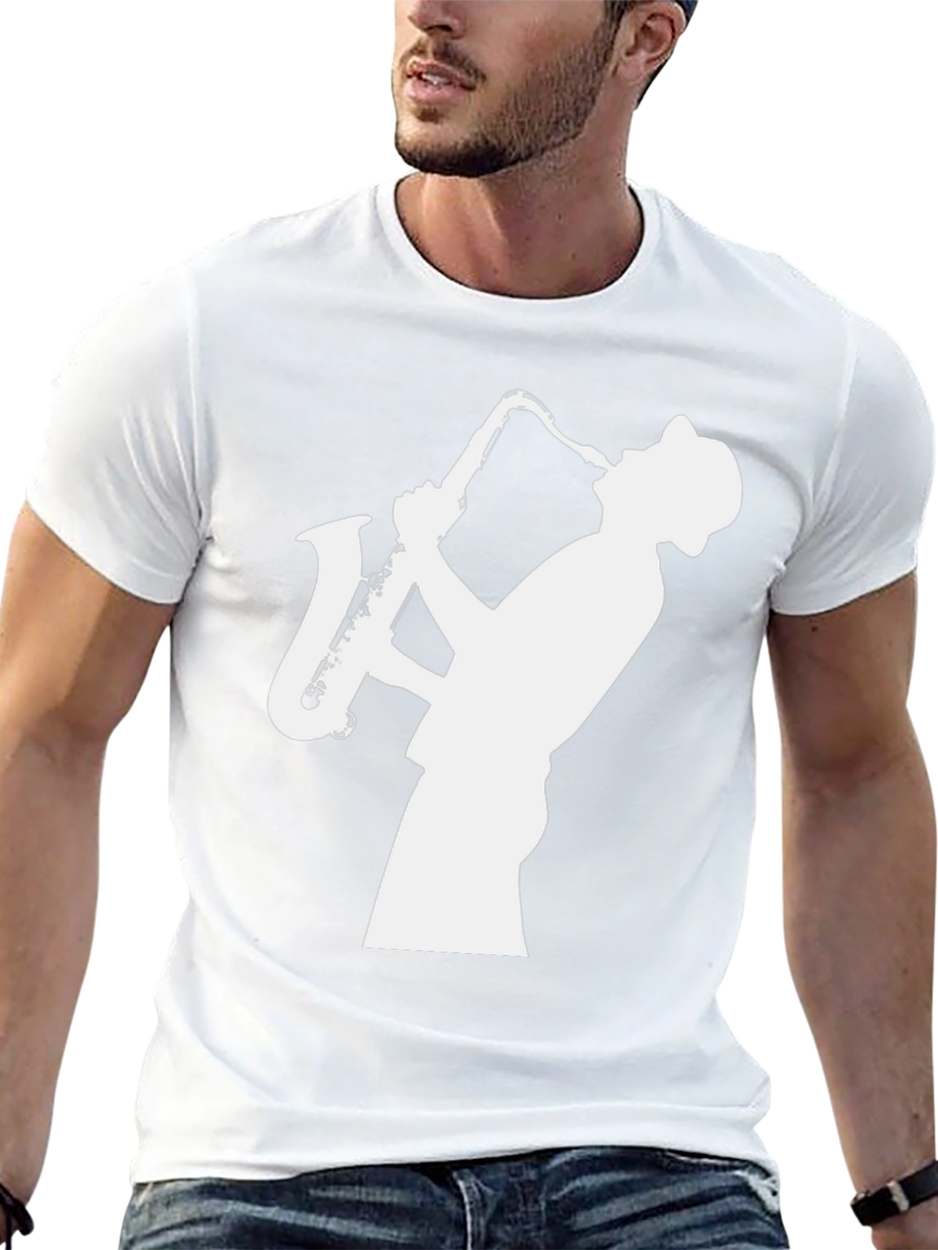 Cool Saxophone Player Graphic Tee - Stylish Musician T-Shirt