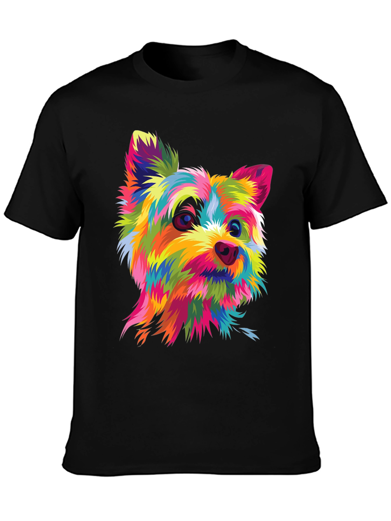 Colorful Dog Graphic T-Shirt