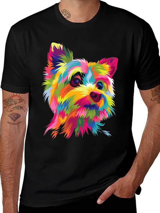 Colorful Dog Graphic T-Shirt