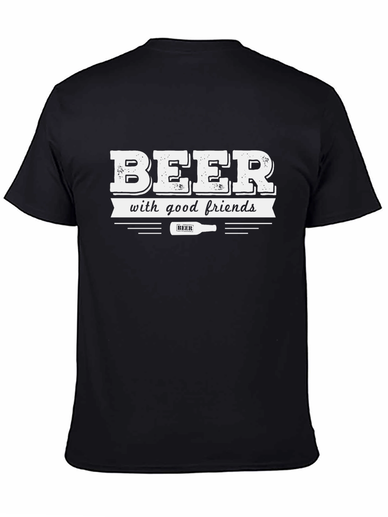 Beer With Good Friends Black T-Shirt