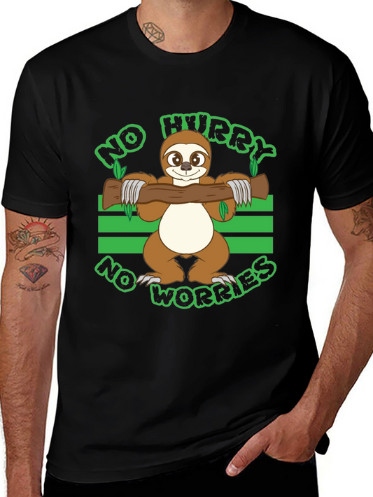 No Hurry No Worries Sloth Graphic T-Shirt
