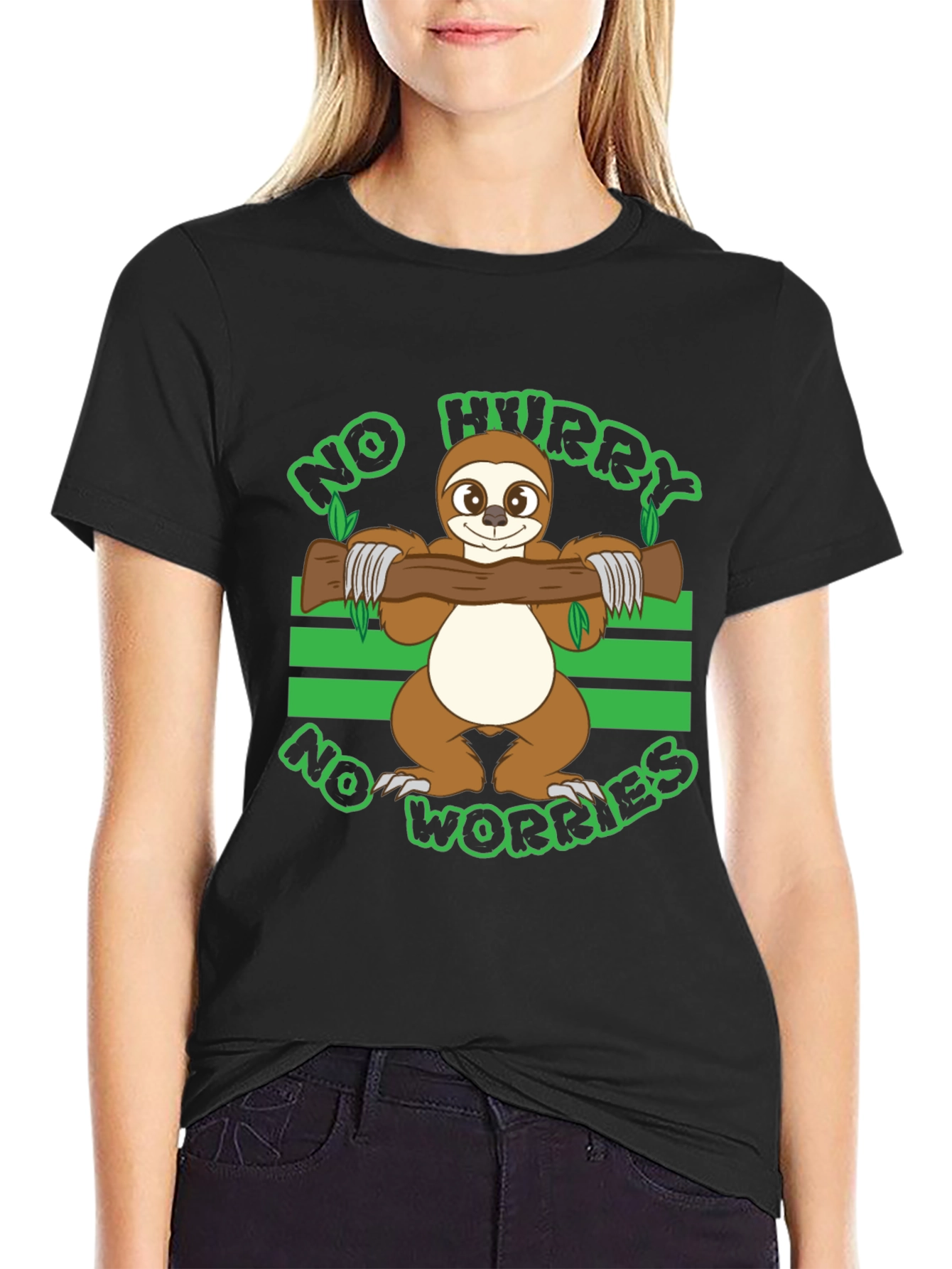 No Hurry No Worries Sloth Graphic T-Shirt
