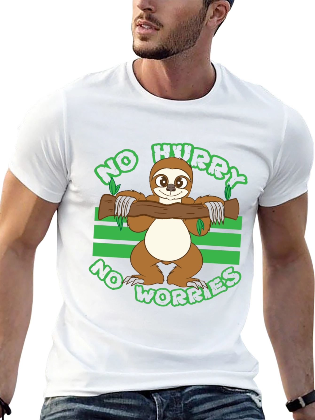 No Hurry No Worries Sloth Graphic T-Shirt