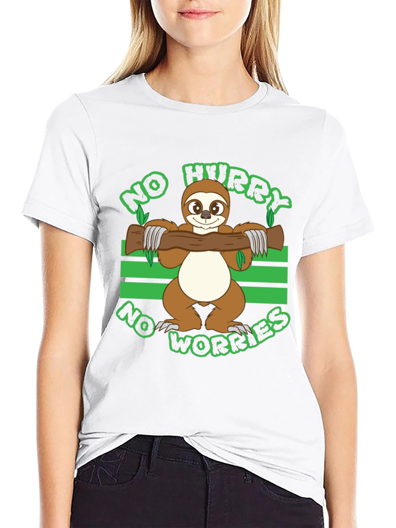 No Hurry No Worries Sloth Graphic T-Shirt
