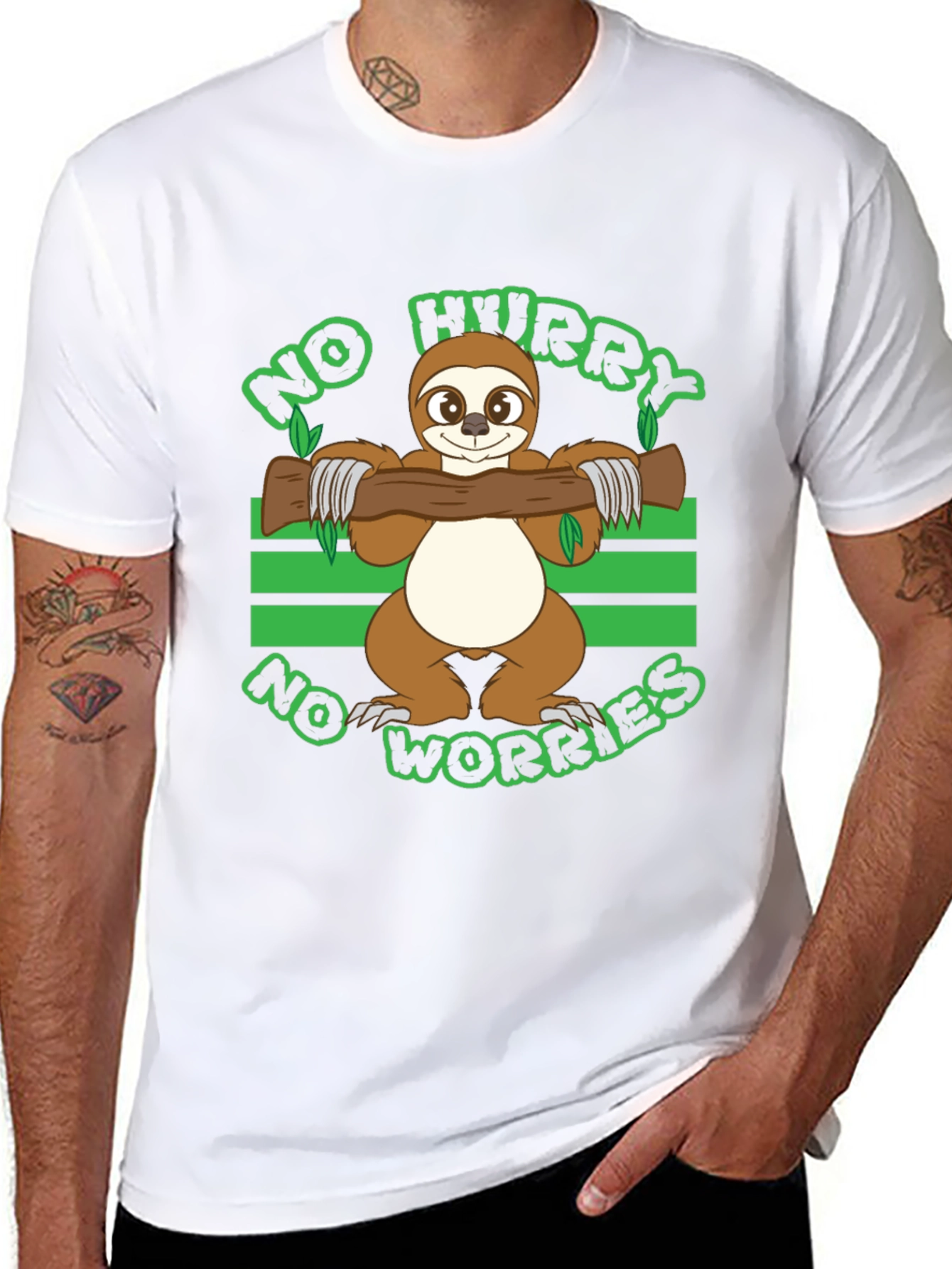 No Hurry No Worries Sloth Graphic T-Shirt