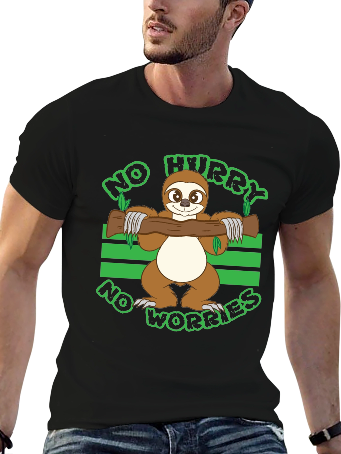 No Hurry No Worries Sloth Graphic T-Shirt